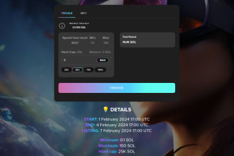 create presale or launchpad dapp for solana or evm chains