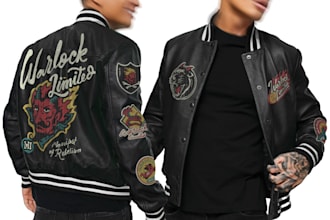create jacket, varsity and hoodie design with darkart style