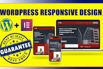 design clean, modern and speed optimized wordpress website, elementor pro expert