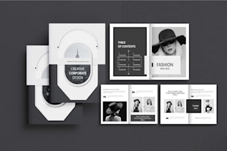 design fashion brochure, fashion catalogue, fashion lookbook, or luxury brochure
