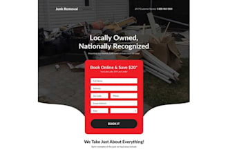 create a responsive junk removal, tree removal, landing page