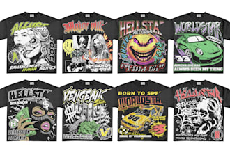 create costum streetwear design or clothing design illustration