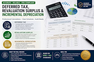 calculate deferred tax, revaluation surplus and incremental depreciation