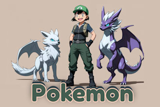 draw custom pokémon art, trainers, or fakemon in unique 2d style