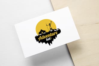 make outstanding logo about travel, adventure, outdoor, nature, mountain
