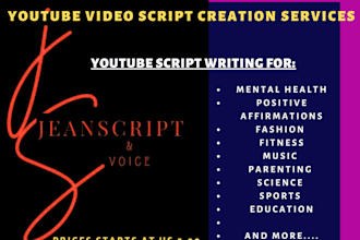 do scriptwriting for youtube videos