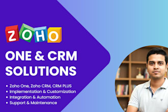 do zoho CRM, zoho CRM plus, zoho one setup and customization