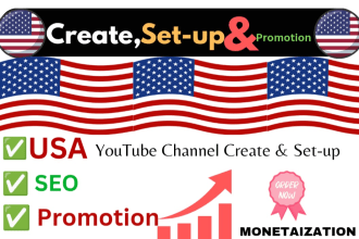 do create and setup youtube channel with organic promotion
