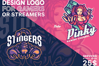 design logo for gamers streamers, esport, or youtuber