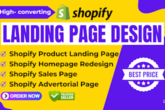 design shopify landing page, product landing page using pagefly, gempages