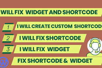fix, customize and create widget, shortcode for wordpress