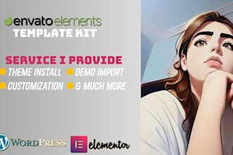 install and edit envato template kits within 1 hour only