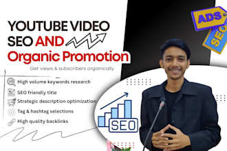youtube video SEO and organic promotion for channel growth