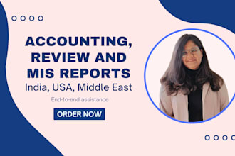 do accounting, review, mis reports in US, india, middle east