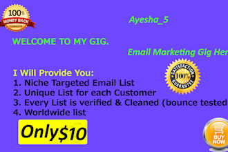 provide your findng email list for email marketing