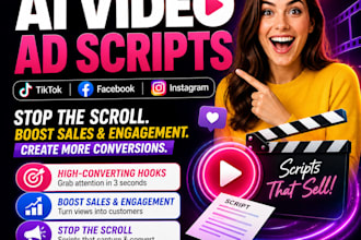 create ai video ad scripts for tiktok, facebook and instagram ads