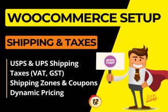 setup, fix woocommerce shipping,taxes,usps,ups and payment integration api