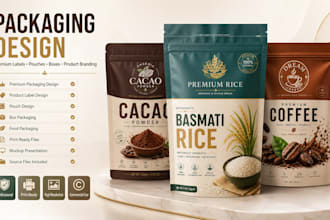design custom pouch packaging and product label design