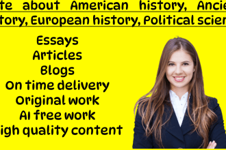 research and write about american history, world history, ancient history