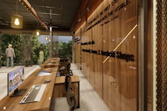 designing and 3d modeling of commercial space