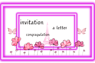 design beautiful and aesthetic message and invitation cards