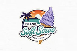 make an awesome ice cream shop logo or any graphics design