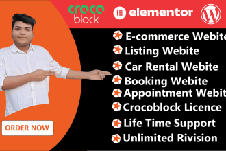 design a dynamic custom website using crocoblock and elementor pro
