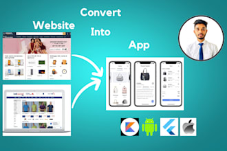convert website into android and ios app using webview