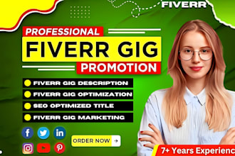 write, optimized fiverr gig description, fiverr gig SEO, profile title gig image