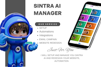 setup and manage you sintra ai and redesign your website, automation for 14 days