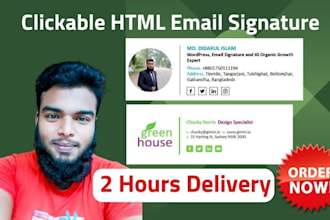 code a  clickable html email, gmail, outlook signature