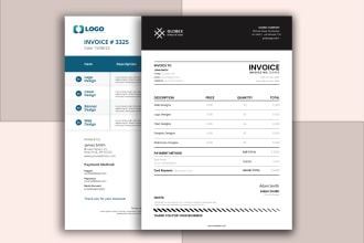provide professional invoice design and price list and rate list