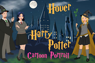 draw you as a harry potter cartoon character