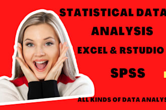 do statistical data analysis in spss, excel and rstudio