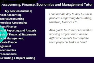 be your accounting finance economics taxation and management tutor