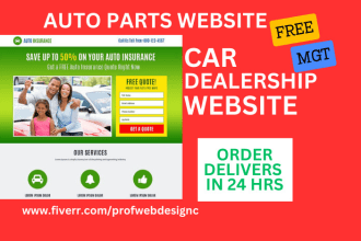 car dealership website car booking website automotive website auto part website