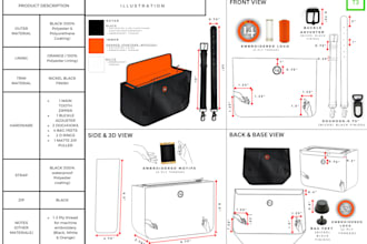 create tech packs for the bags