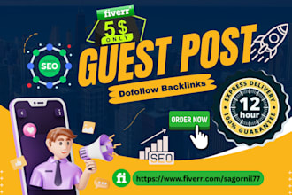 do SEO guest post dofollow high quality backlinks on 12hours