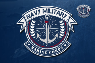 craft custom vintage, military logo and badge patch design