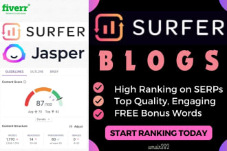 write top ranking surfer SEO optimized articles with jasper ai, chat gpt