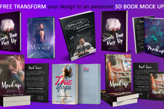 transform your design to an awesome 3d book mock up