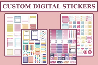design digital stickers for digital planner or etsy shop