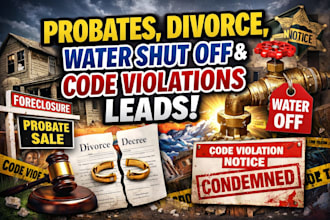 pull probates divorce water shut off and code violations leads