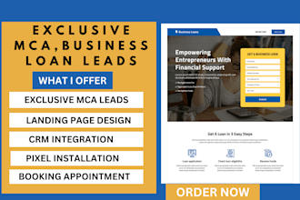 generate mca loan leads business loan leads payday loan sales funnel