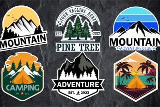 design logo badge sticker outdoor, adventure, nature, camp