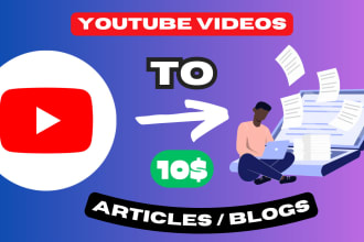 create blogs articles from youtube videos