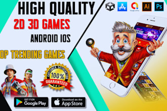 develop 2d, 3d, VR, ar, mr games in unity for android, ios, web and vuforia