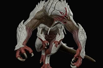 do a realistic 3d creature for films