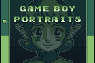 make best pixel art game boy rpg portrait, 8 bit, retro