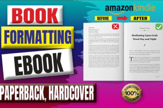 deliver ebook, paperback, and hardcover book formatting